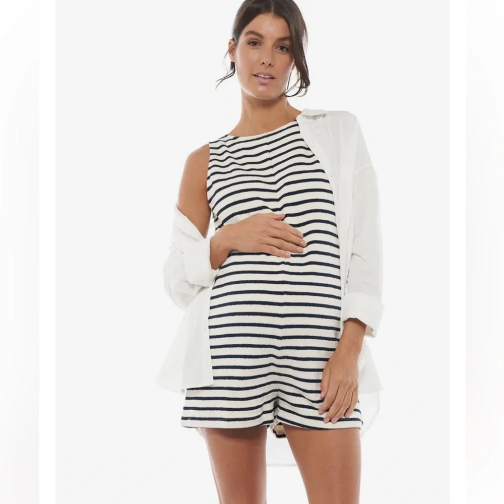 Bea The Label Striped Nursing Maternity Playsuit - Picture 2 of 4